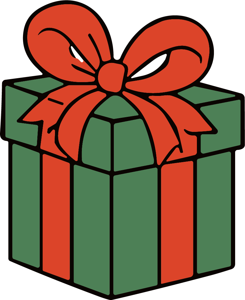 Wrapped Gift Box SVG Festive Bow Vector