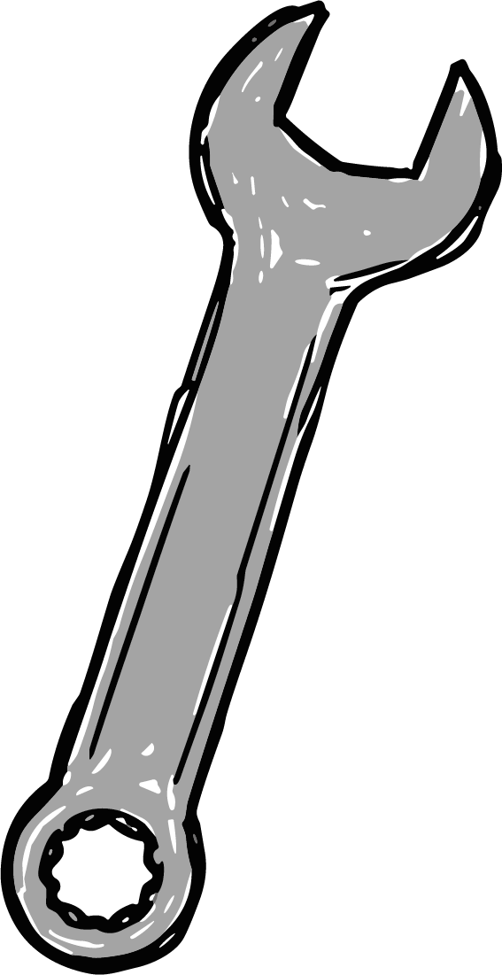 Wrench SVG Sketchy Metallic Vector - Image 1