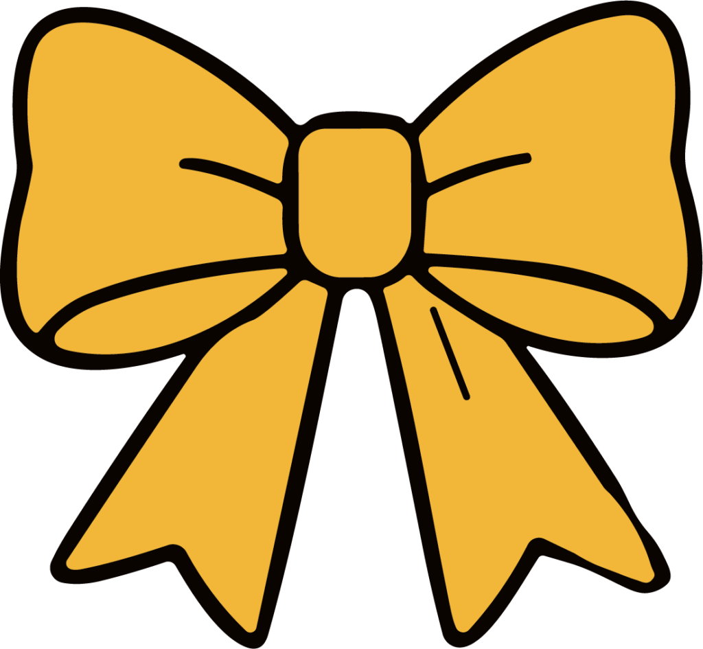 Yellow Bow SVG Cheerful Ribbon Vector