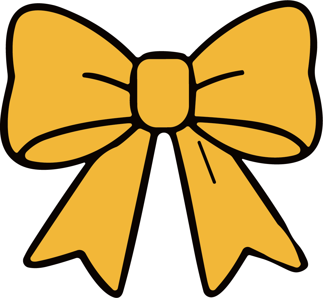Yellow Bow SVG Cheerful Ribbon Vector - Image 1