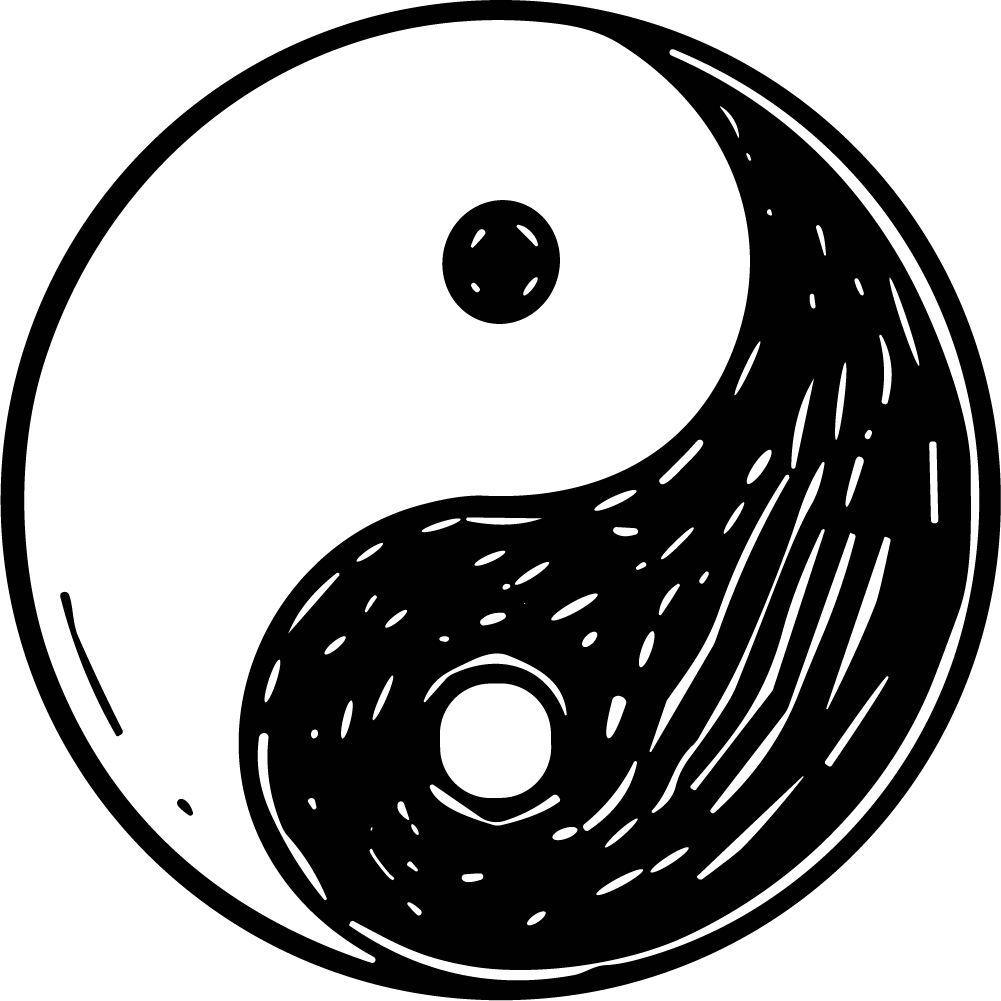 Yin Yang Symbol SVG Sketchy Balance Vector
